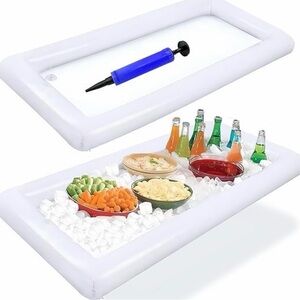 Inflatable White Party Cooler Tray - Beverage and Snack Center -tk